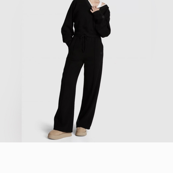 VS Pink Black V-Neck Cropped Sweatshirt Size Small - Picture 3 of 6